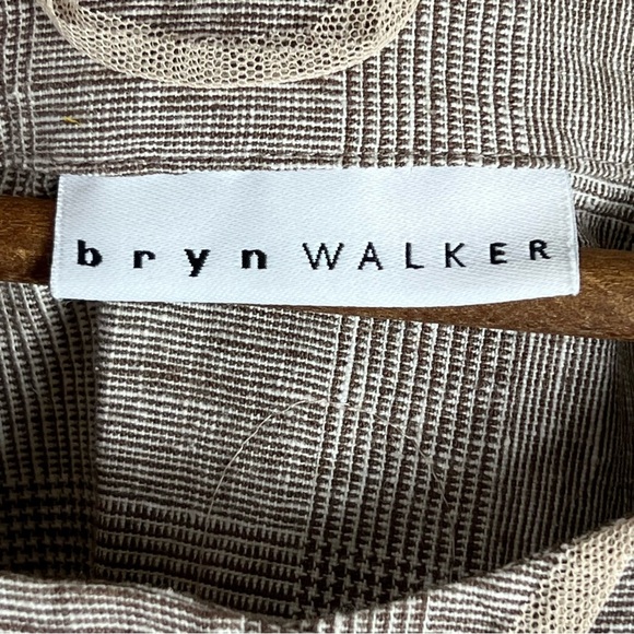 BRYN WALKER Grey Size S Lagenlook Linen Mesh Swirl Design Button Tunic Jacket - Picture 8 of 10